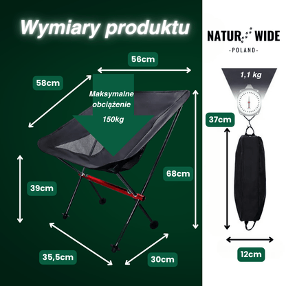 Naturwide składane krzesło kempingowe Pro – ultralekkie