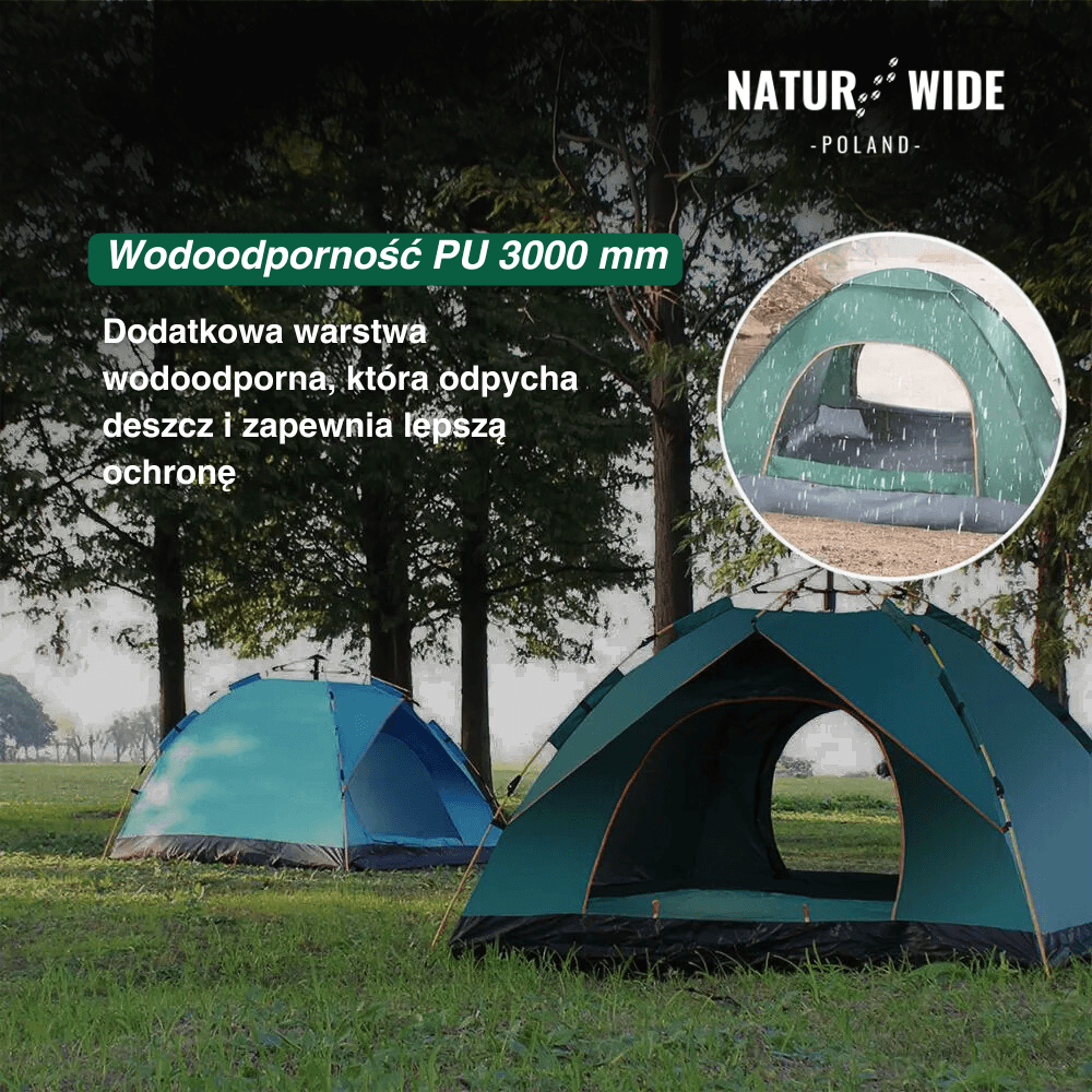 Namiot outdoor Naturwide – automatyczne rozkładanie w 3 sekundy