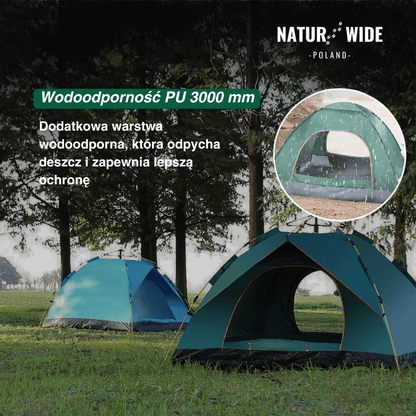 Namiot outdoor Naturwide – automatyczne rozkładanie w 3 sekundy