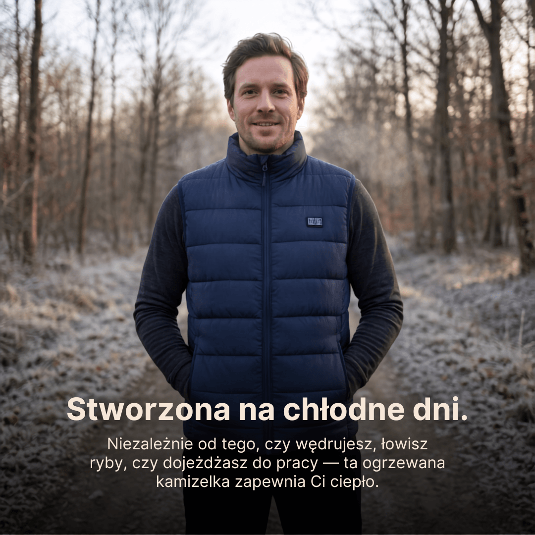Kamizelka ogrzewająca z 9 strefami – ładowana przez USB i wodoodporna