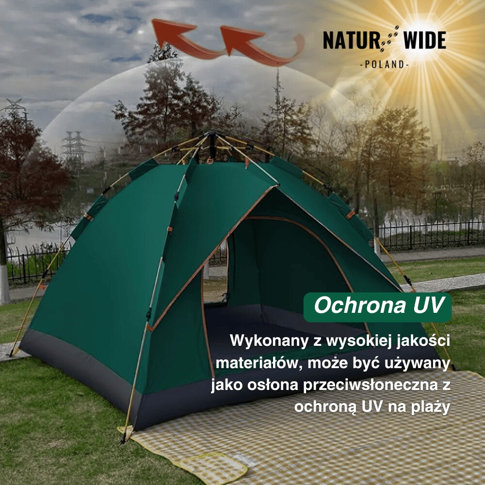 Namiot outdoor Naturwide – automatyczne rozkładanie w 3 sekundy