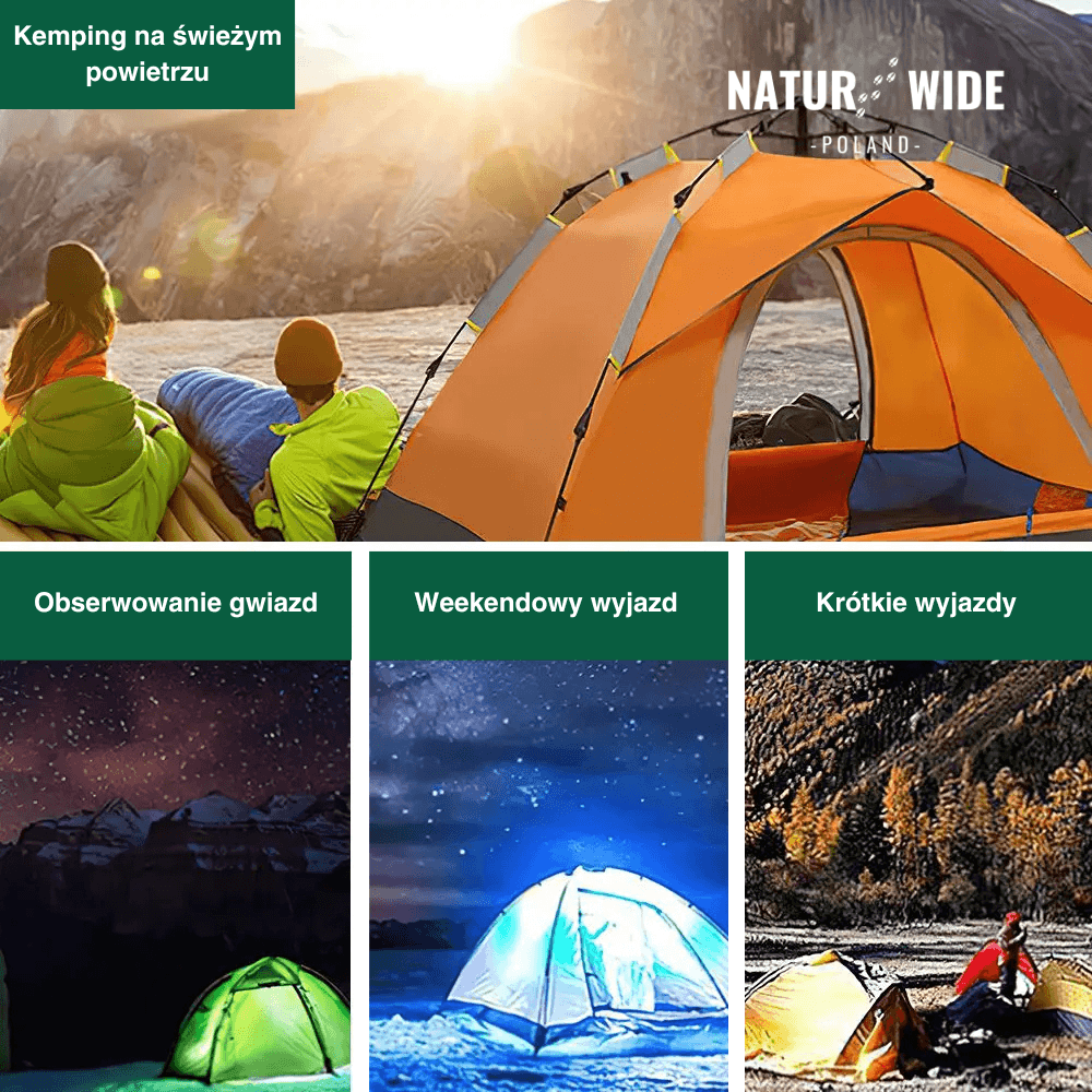 Namiot outdoor Naturwide – automatyczne rozkładanie w 3 sekundy