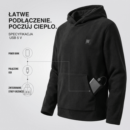 Podgrzewany Hoodie USB – Unisex Hoodie z Zamkiem