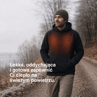 Podgrzewany Hoodie USB – Unisex Hoodie z Zamkiem