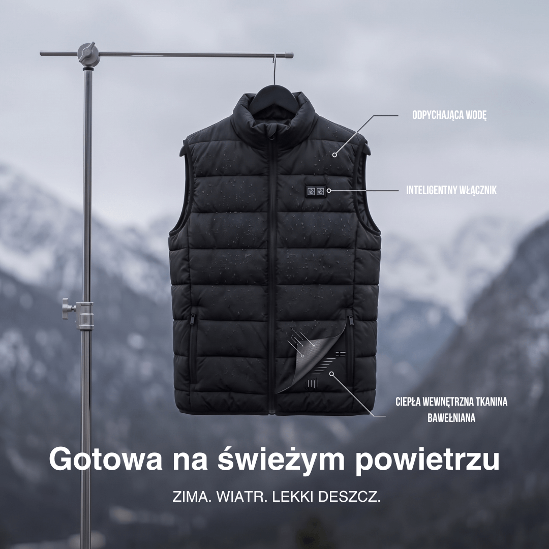 Kamizelka ogrzewająca z 9 strefami – ładowana przez USB i wodoodporna