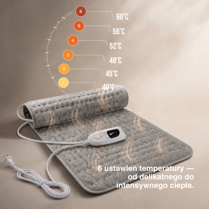 Elektryczny Koc Grzewczy – Podkładka Grzewcza na Plecy, Brzuch i Nogi z 6 Poziomami Temperatury