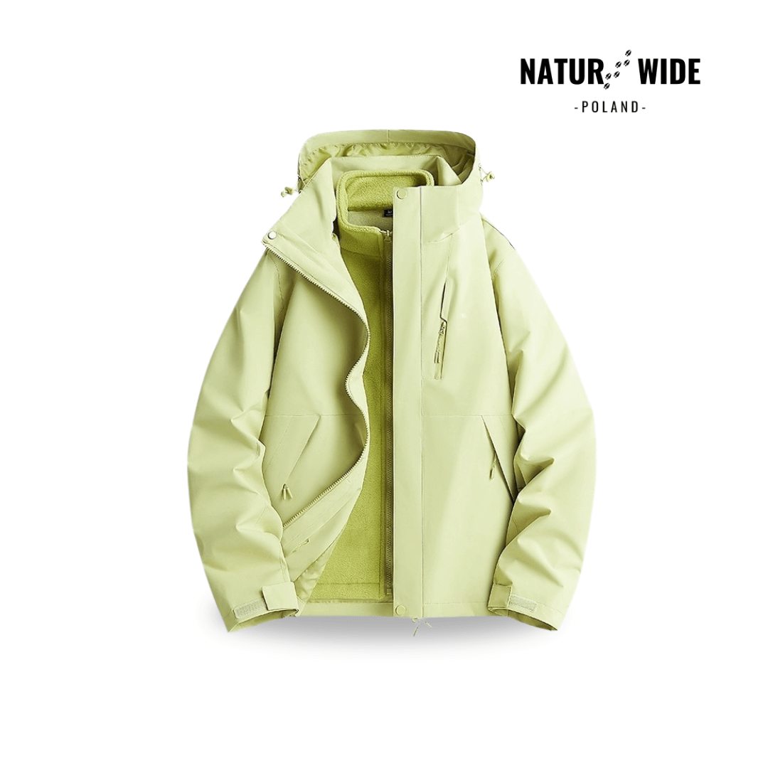 Damska wodoodporna kurtka przeciwdeszczowa 3-w-1