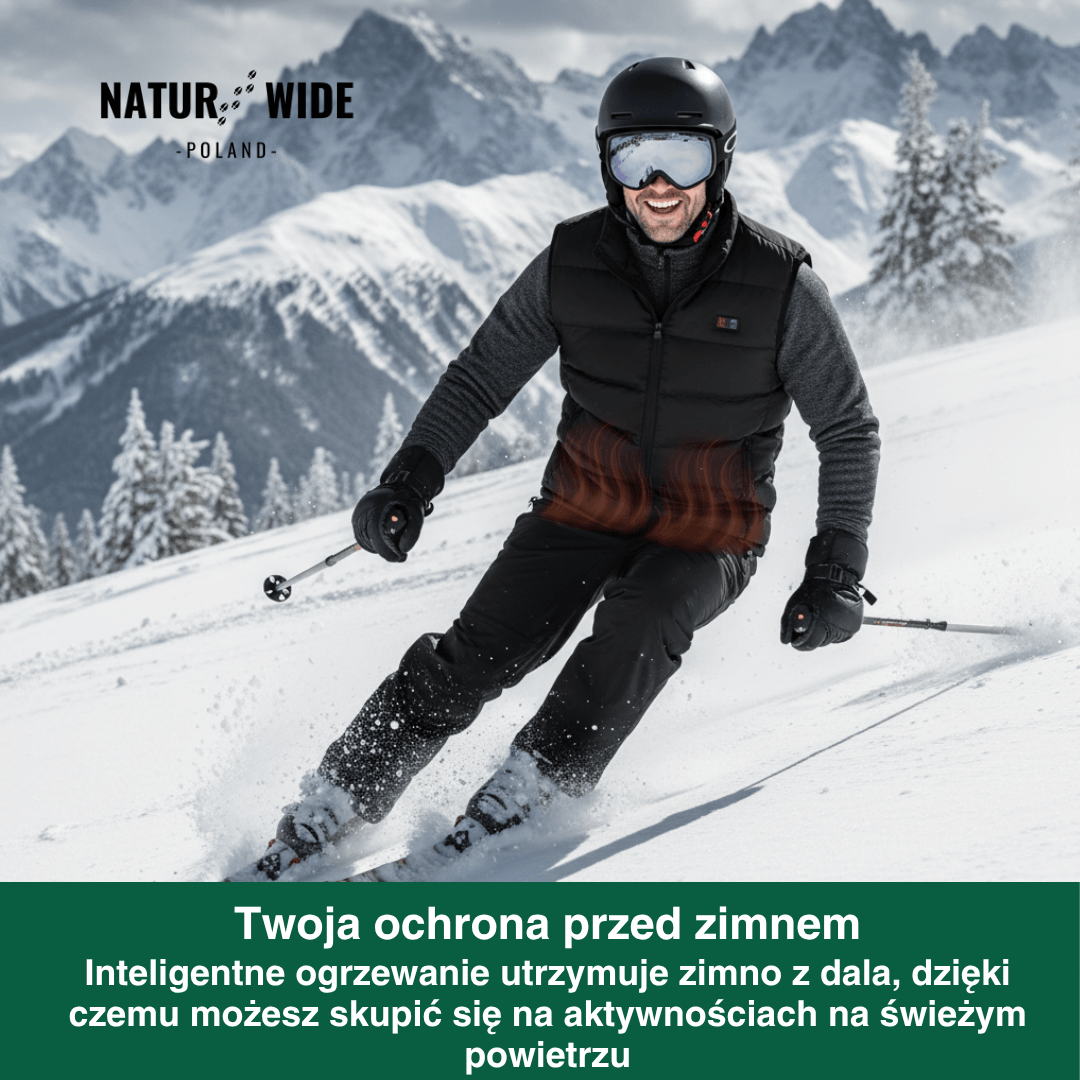 Kamizelka ogrzewająca z 9 strefami – ładowana przez USB i wodoodporna