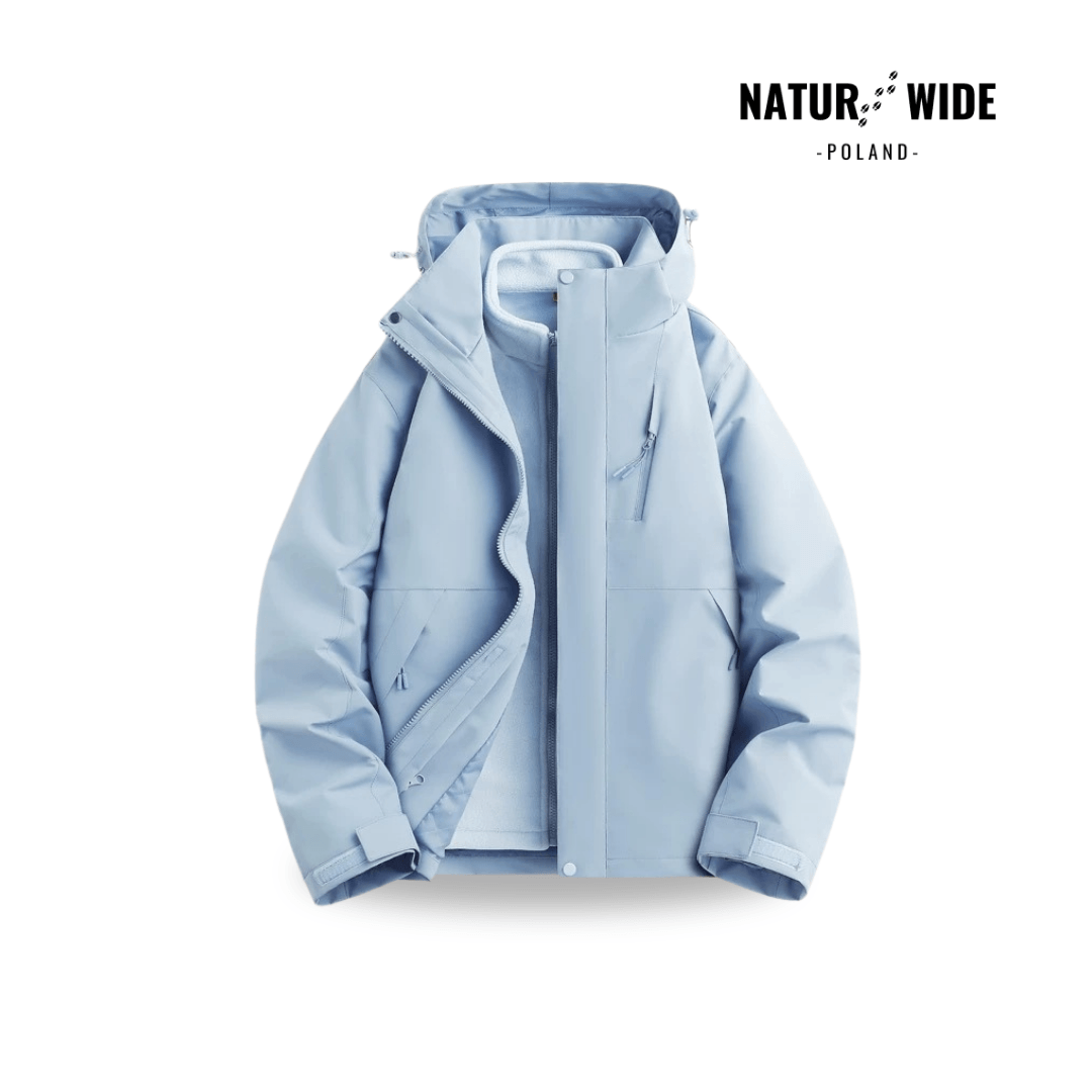 Damska wodoodporna kurtka przeciwdeszczowa 3-w-1