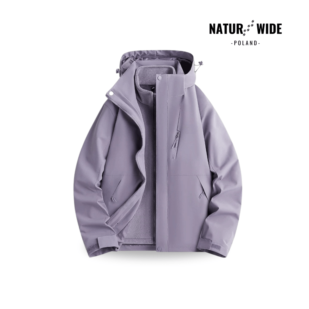 Damska wodoodporna kurtka przeciwdeszczowa 3-w-1