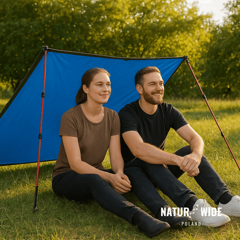 Wielofunkcyjne ponczo przeciwdeszczowe 3-w-1 – folia gruntowa i lekki namiot