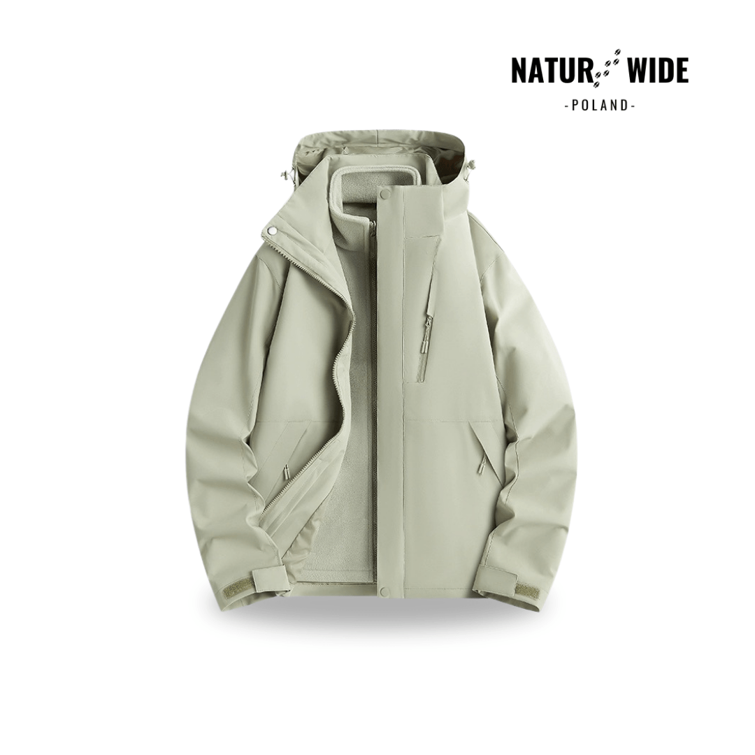 Damska wodoodporna kurtka przeciwdeszczowa 3-w-1