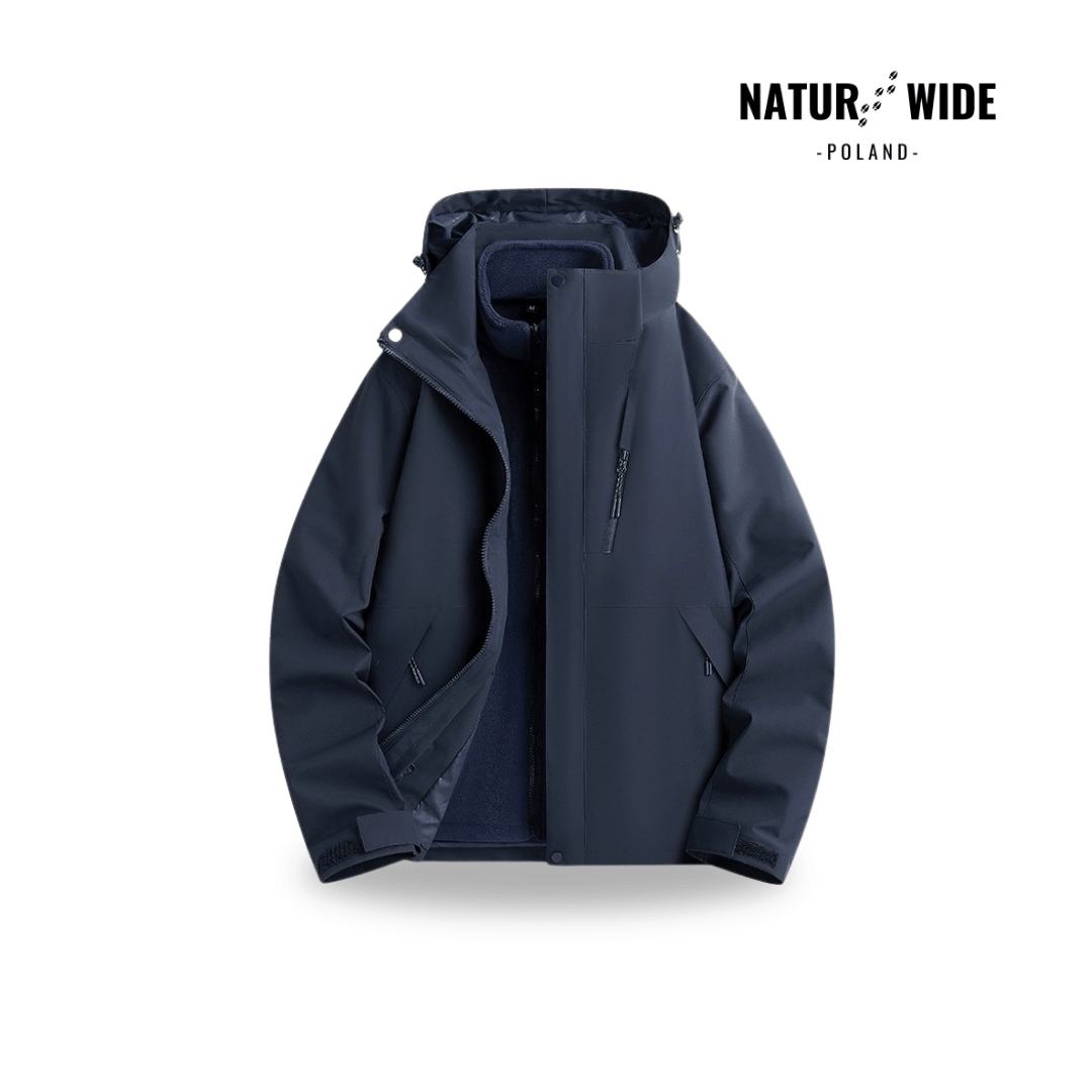 Damska wodoodporna kurtka przeciwdeszczowa 3-w-1