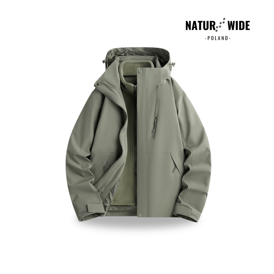 Damska wodoodporna kurtka przeciwdeszczowa 3-w-1