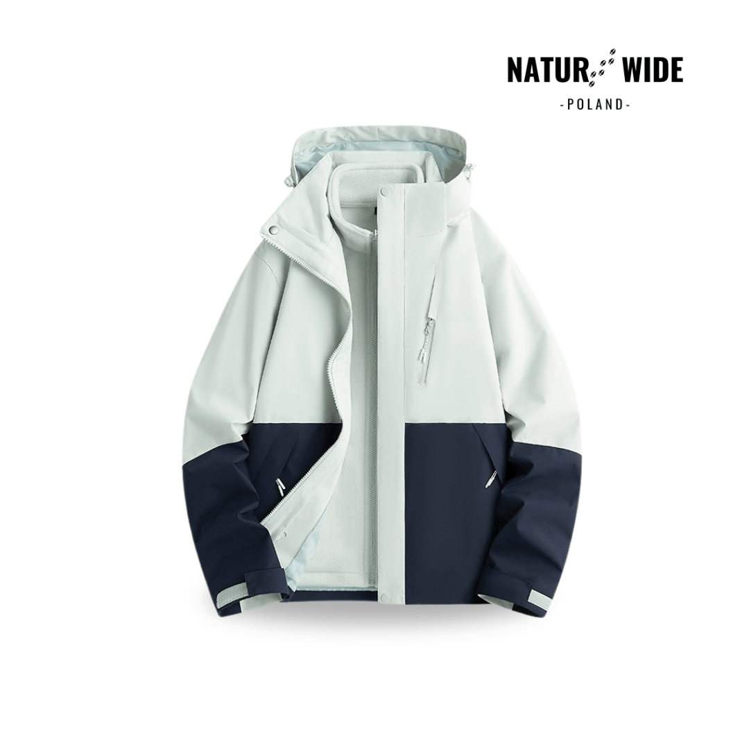 Damska wodoodporna kurtka przeciwdeszczowa 3-w-1