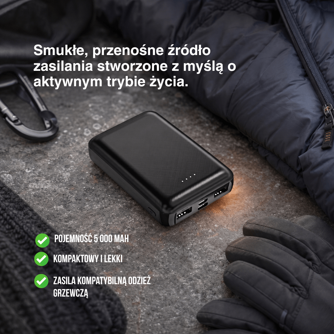 NaturWide Powerbank 5.000 mAh (5 V/2 A) – Do Ubrań Grzewczych