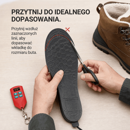 Wkładki do butów elektrycznych z podgrzewaniem, do przycięcia