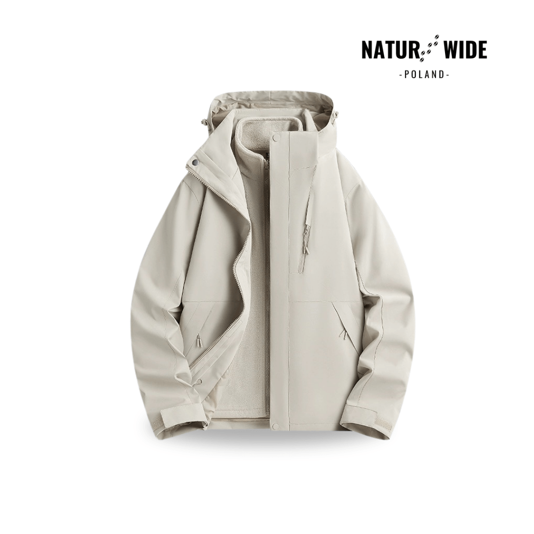 Damska wodoodporna kurtka przeciwdeszczowa 3-w-1