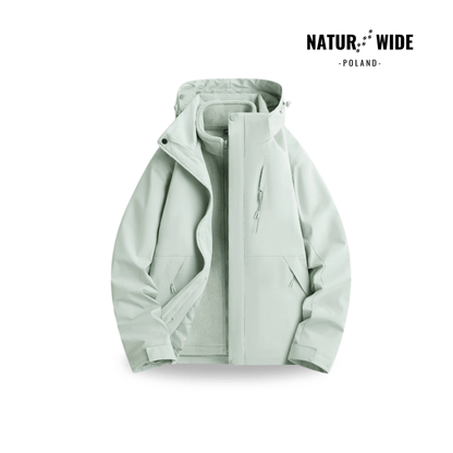 Damska wodoodporna kurtka przeciwdeszczowa 3-w-1