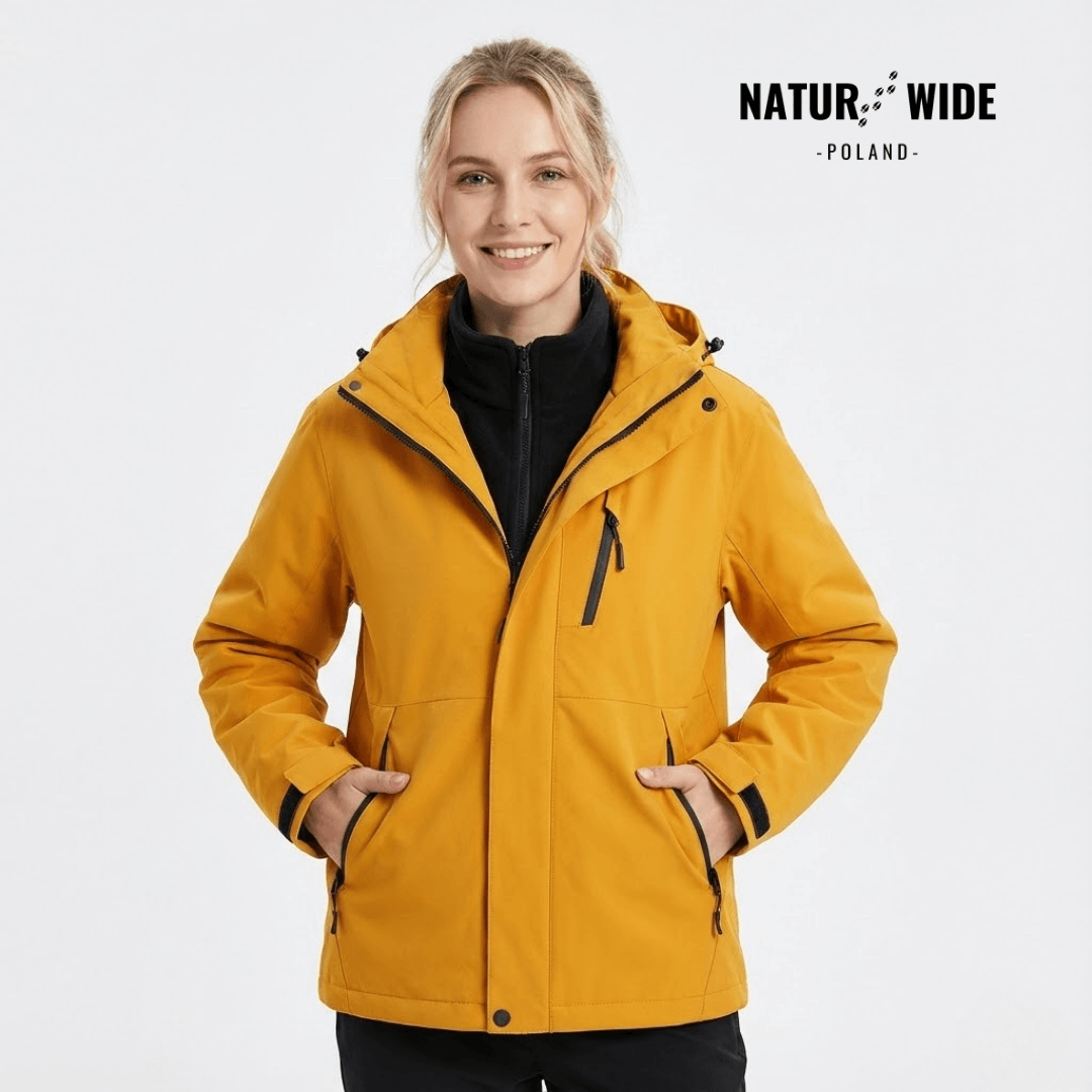 Damska wodoodporna kurtka przeciwdeszczowa 3-w-1
