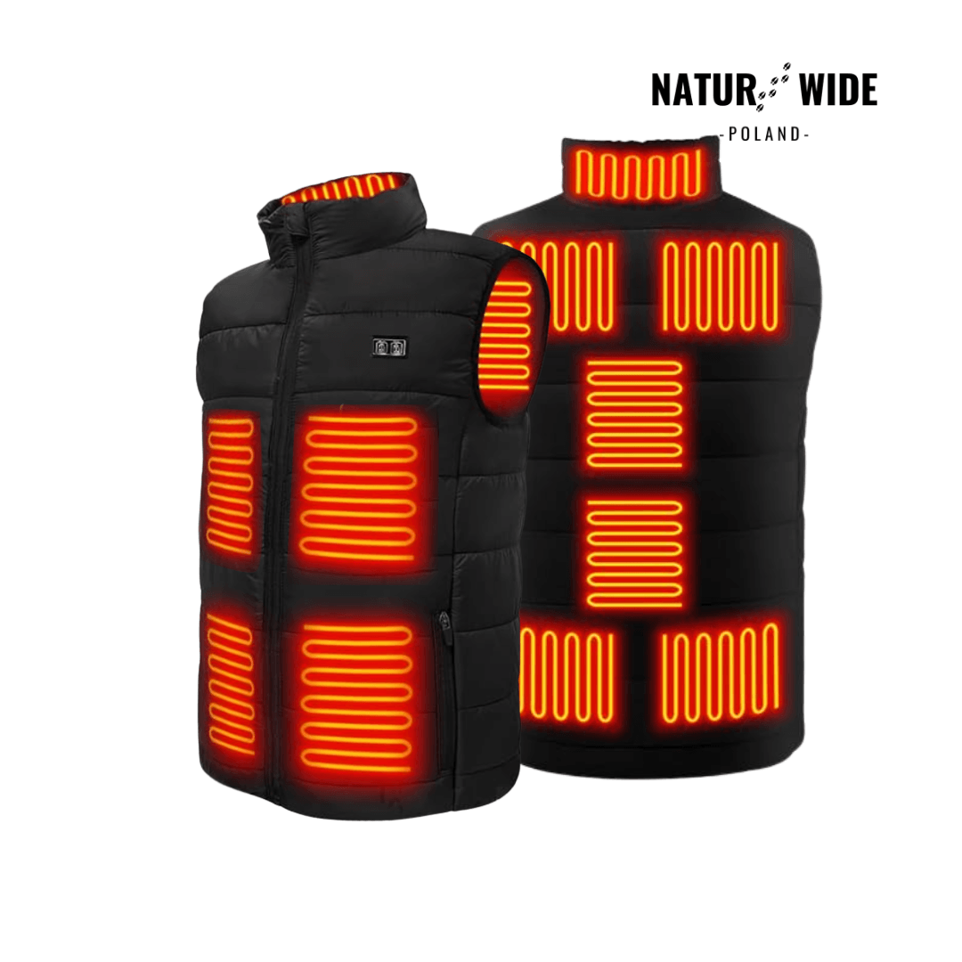 Kamizelka ogrzewająca z 9 strefami – ładowana przez USB i wodoodporna