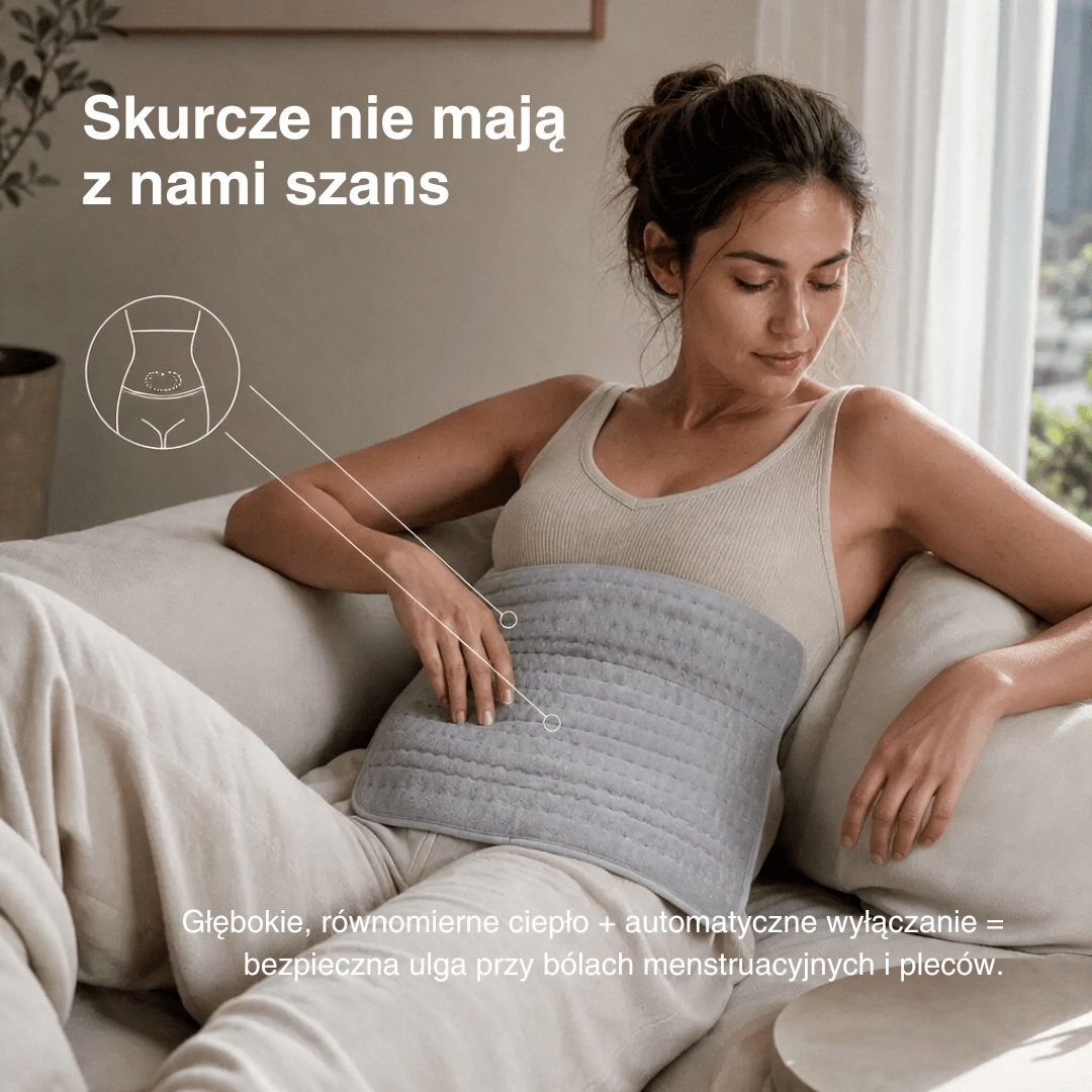 Elektryczny Koc Grzewczy – Podkładka Grzewcza na Plecy, Brzuch i Nogi z 6 Poziomami Temperatury