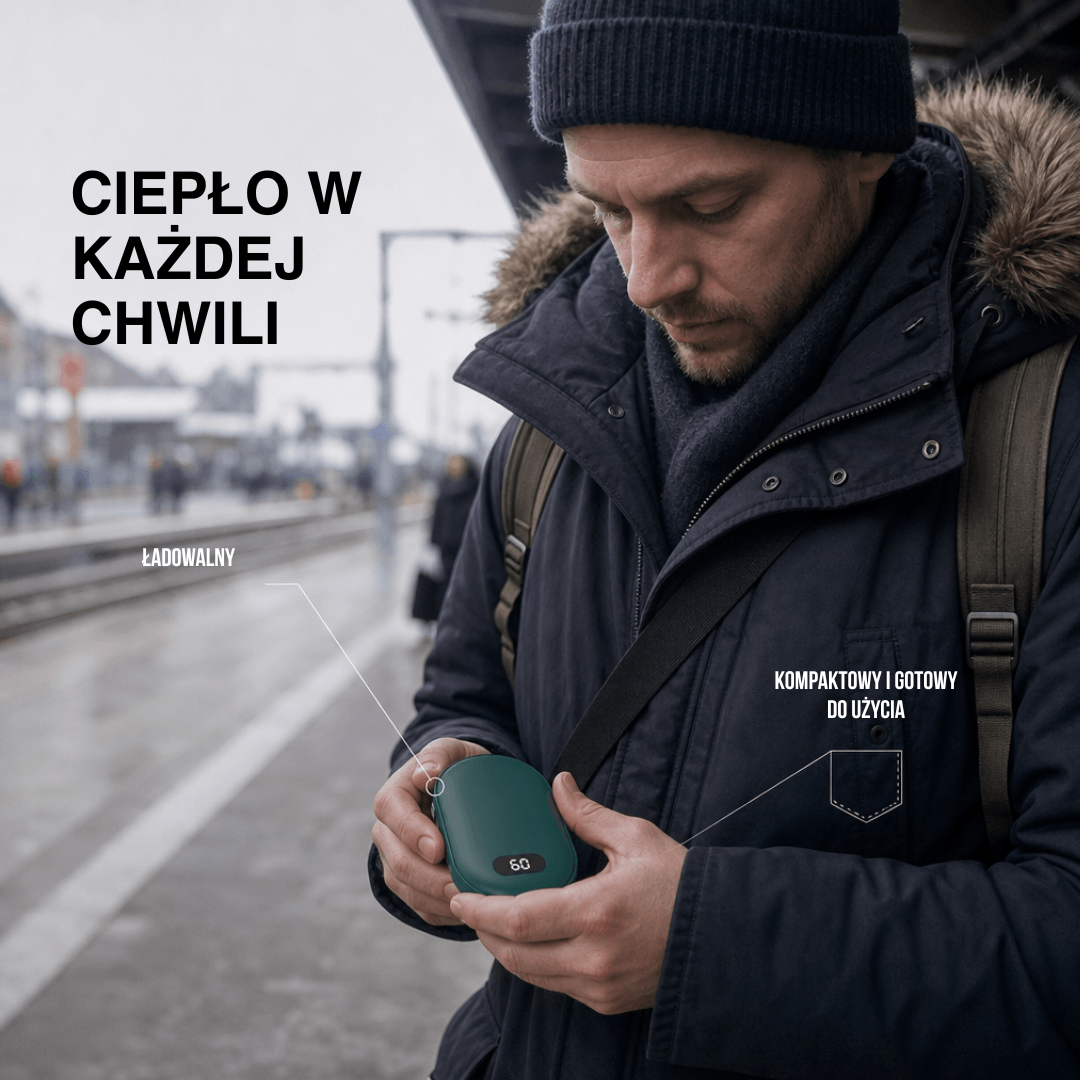 Podwójny Ogrzewacz Rąk – Ładowalny Ocieplacz do Kieszeni