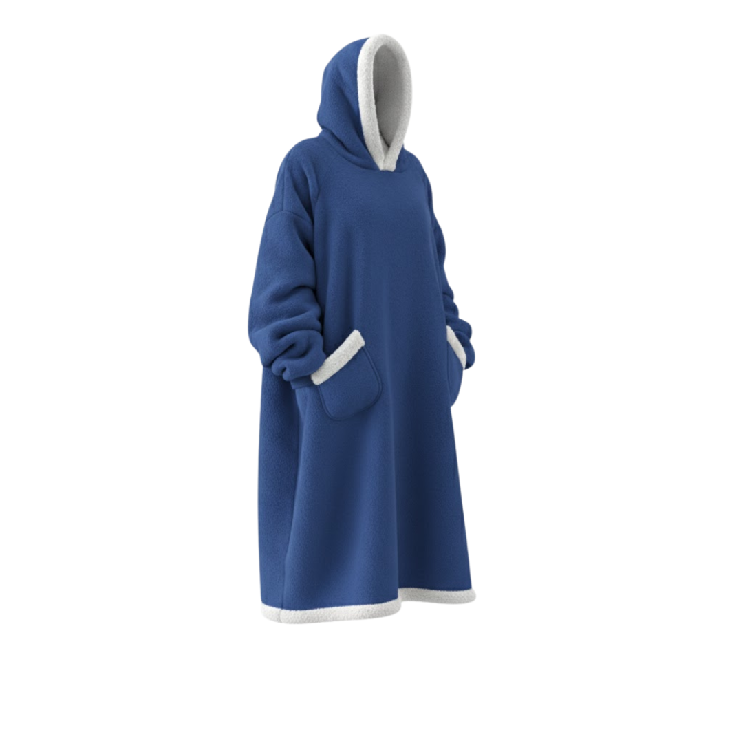 Oversized Bluza-Koc Flanelowa – Nosza Koc z Rękawami i Kapturem
