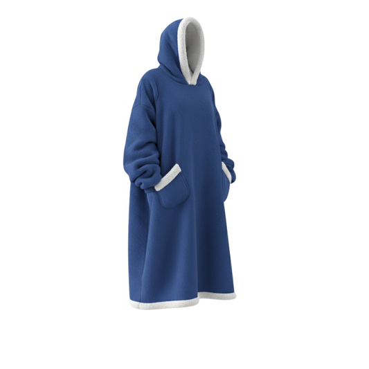 Oversized Bluza-Koc Flanelowa – Nosza Koc z Rękawami i Kapturem