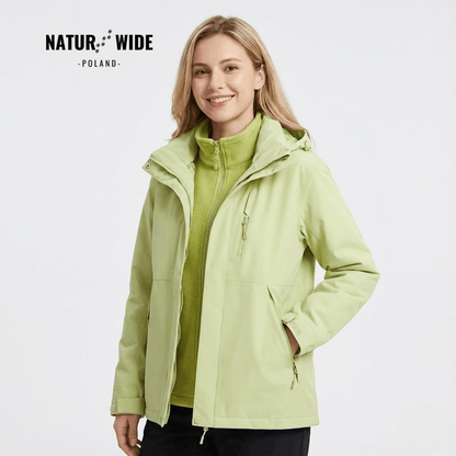 Damska wodoodporna kurtka przeciwdeszczowa 3-w-1