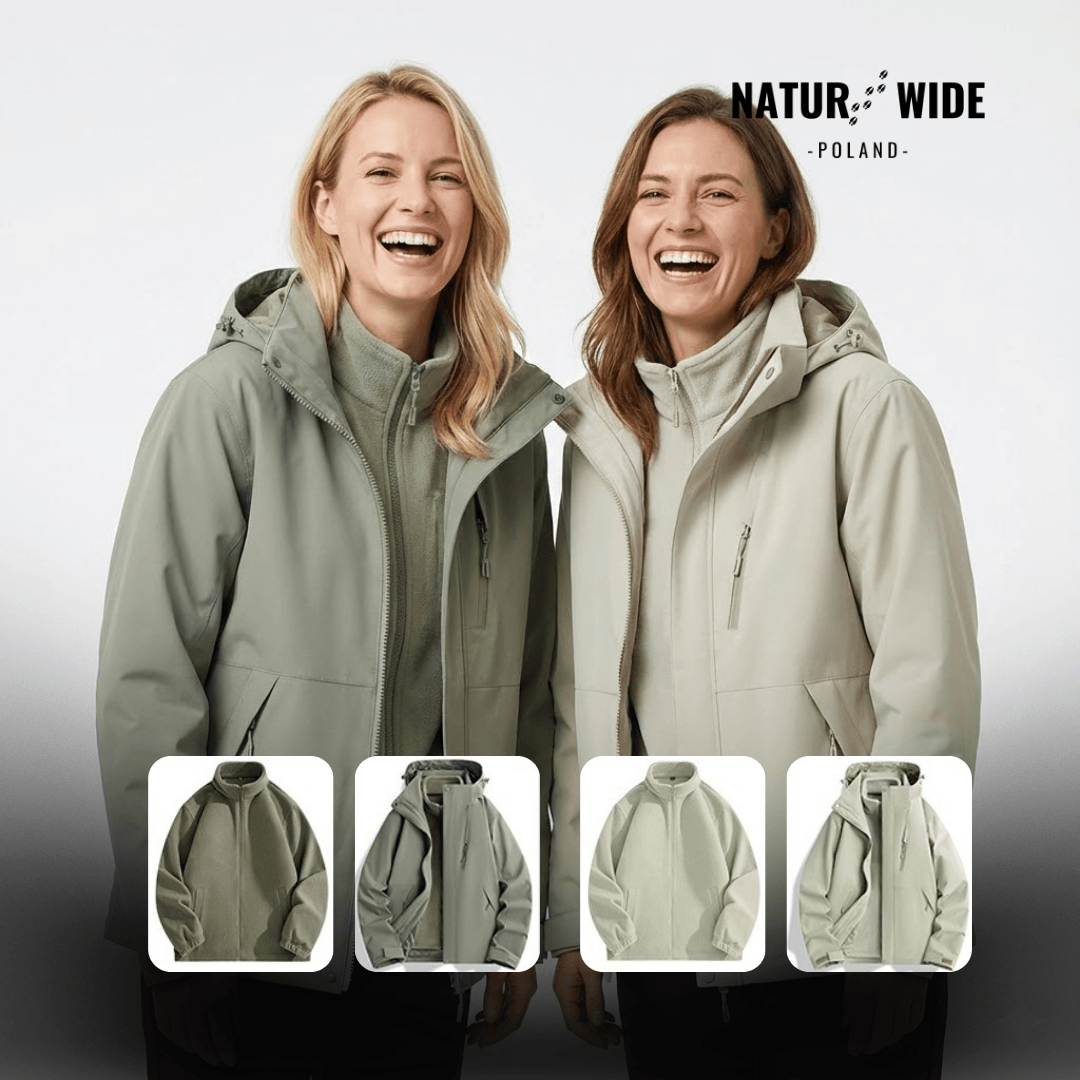 Damska wodoodporna kurtka przeciwdeszczowa 3-w-1