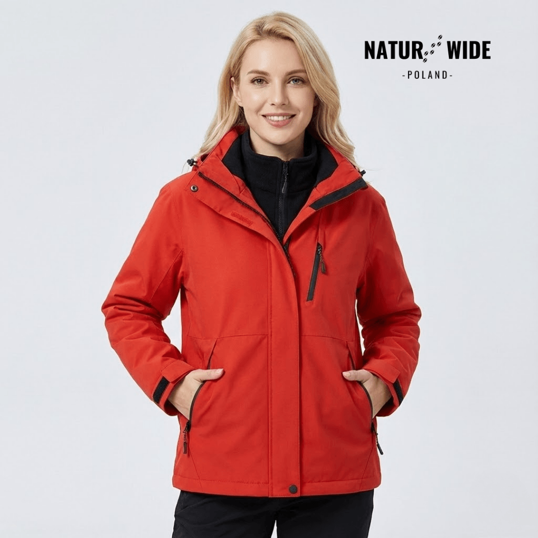 Damska wodoodporna kurtka przeciwdeszczowa 3-w-1