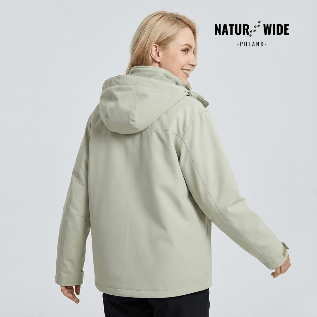 Damska wodoodporna kurtka przeciwdeszczowa 3-w-1