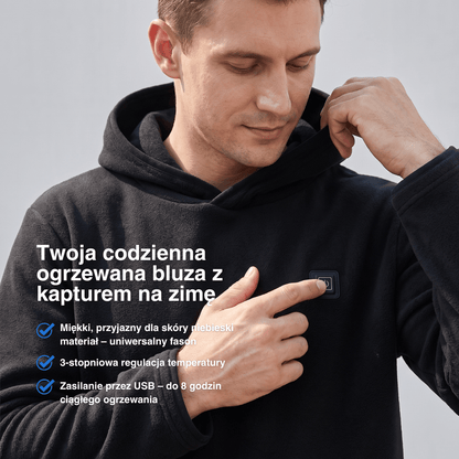 Podgrzewany Hoodie USB – Unisex Hoodie z Zamkiem