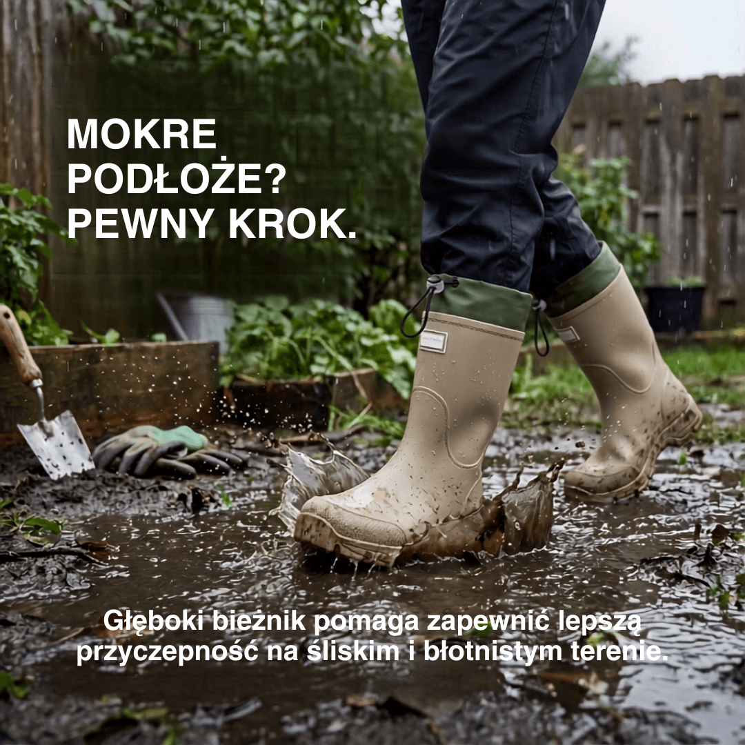 Uniwersalne wodoodporne buty outdoor – antypoślizgowe z trwałego PVC