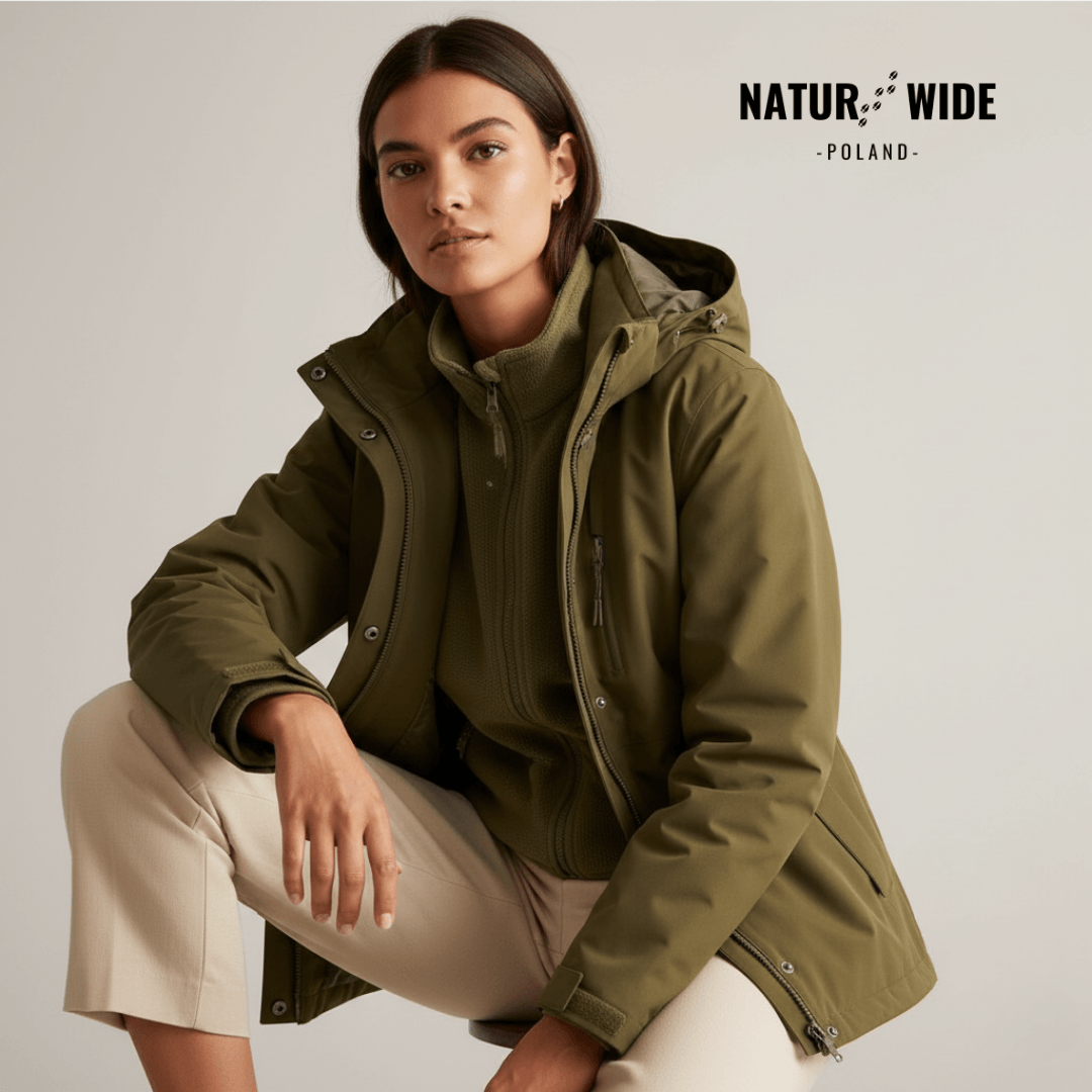 Damska wodoodporna kurtka przeciwdeszczowa 3-w-1