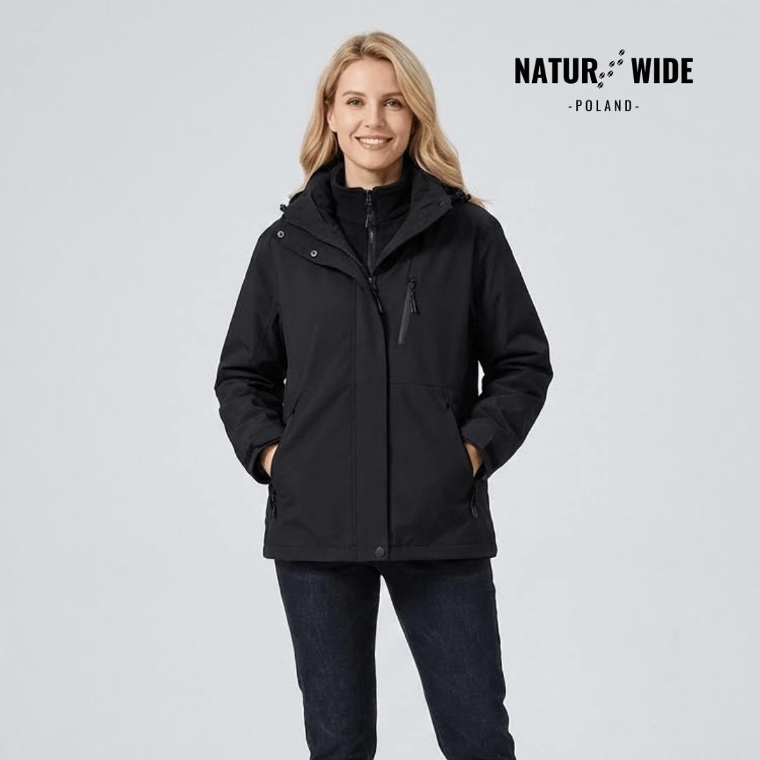 Damska wodoodporna kurtka przeciwdeszczowa 3-w-1