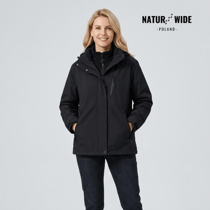 Damska wodoodporna kurtka przeciwdeszczowa 3-w-1