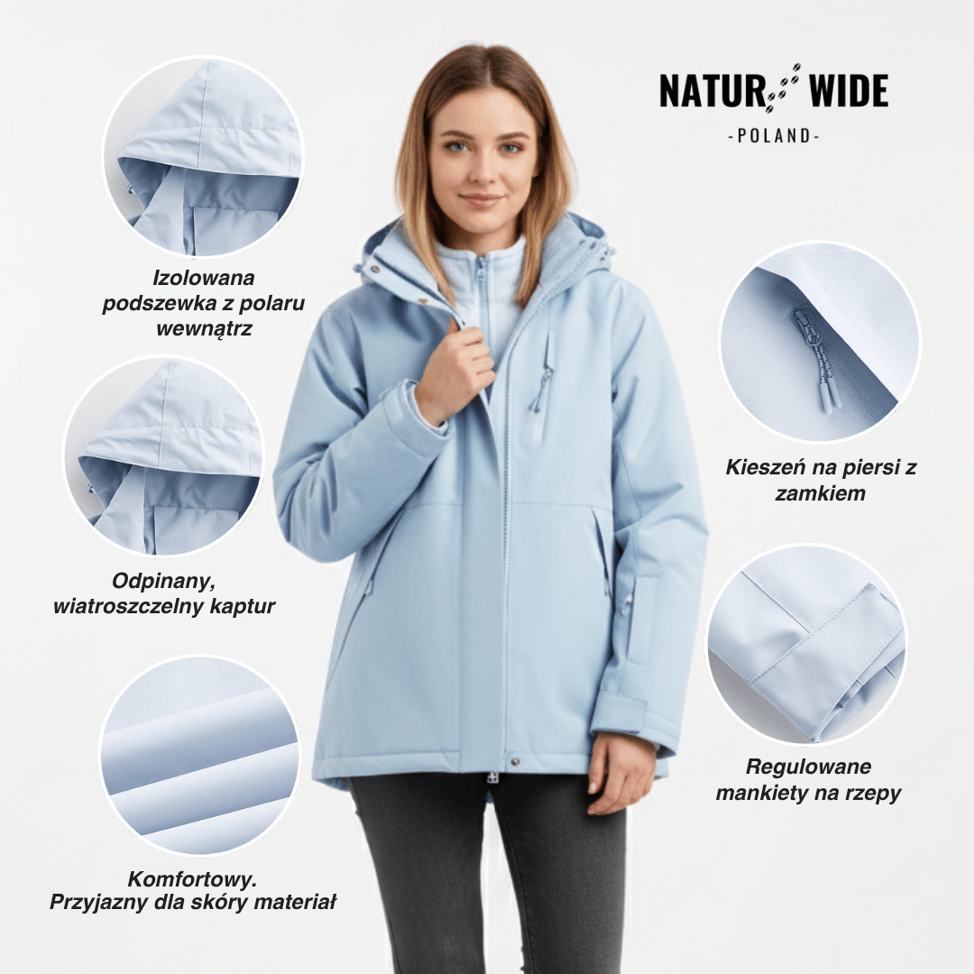 Damska wodoodporna kurtka przeciwdeszczowa 3-w-1
