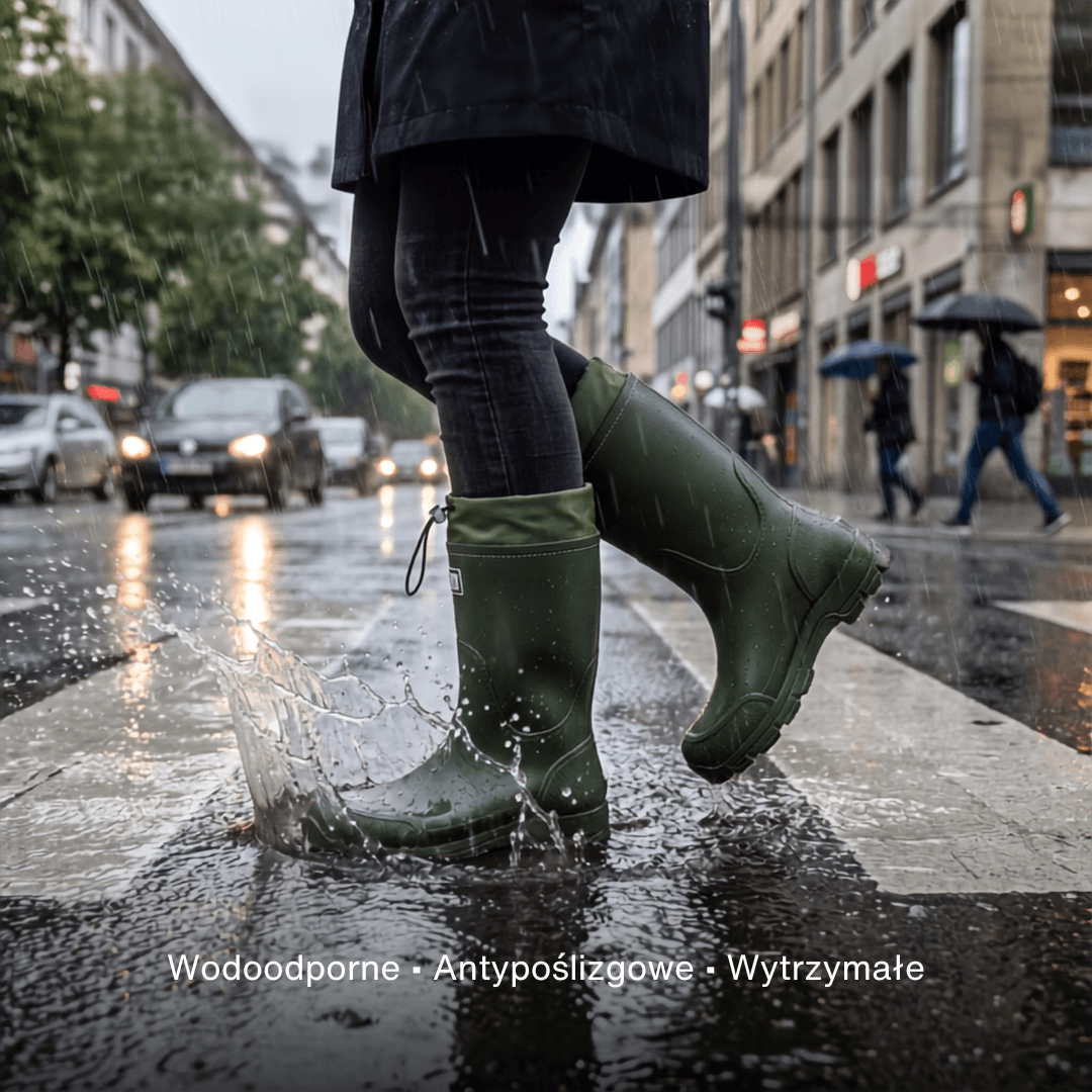 Uniwersalne wodoodporne buty outdoor – antypoślizgowe z trwałego PVC