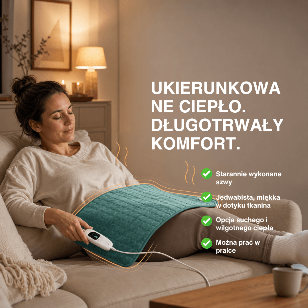Elektryczny Koc Grzewczy – Podkładka Grzewcza na Plecy, Brzuch i Nogi z 6 Poziomami Temperatury