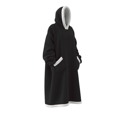 Oversized Bluza-Koc Flanelowa – Nosza Koc z Rękawami i Kapturem