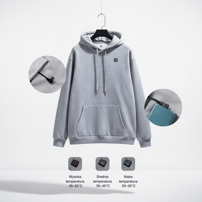 Podgrzewany Hoodie USB – Unisex Hoodie z Zamkiem