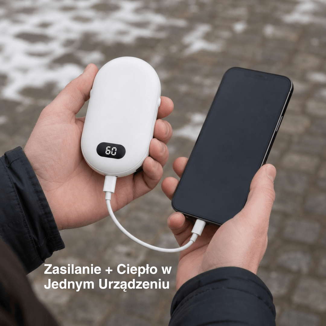 Podwójny Ogrzewacz Rąk – Ładowalny Ocieplacz do Kieszeni