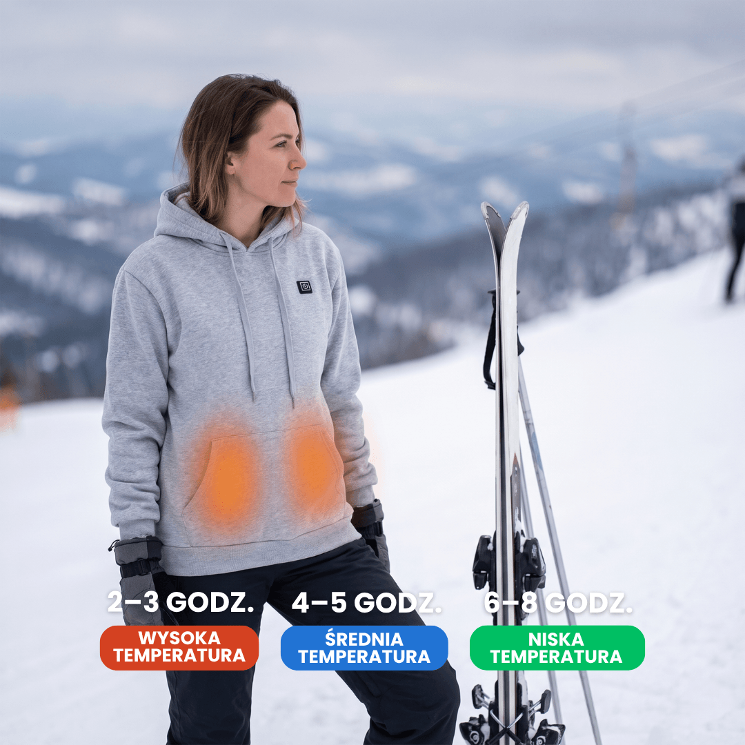 Podgrzewany Hoodie USB – Unisex Hoodie z Zamkiem