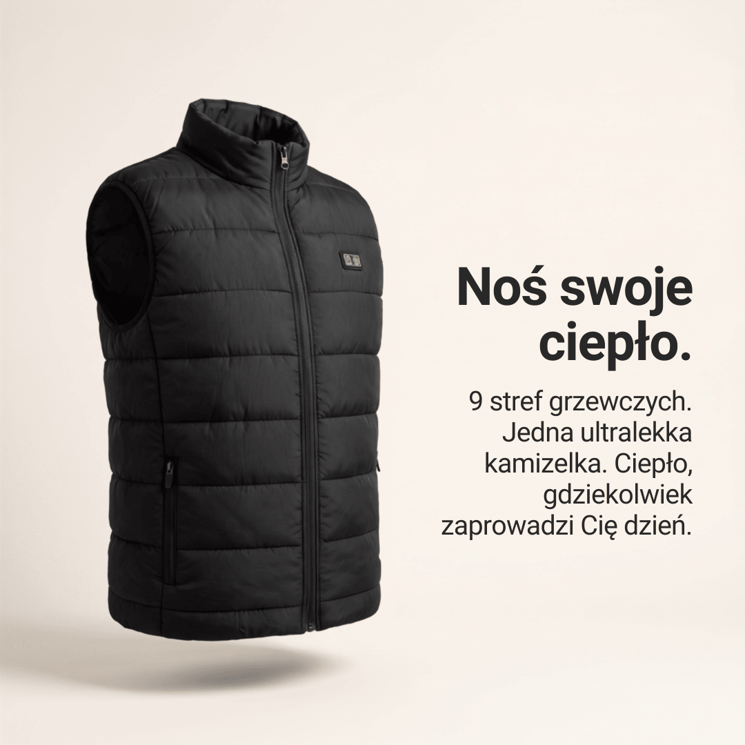 Kamizelka ogrzewająca z 9 strefami – ładowana przez USB i wodoodporna