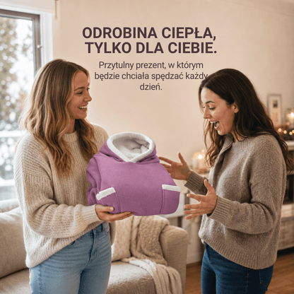 Oversized Bluza-Koc Flanelowa – Nosza Koc z Rękawami i Kapturem