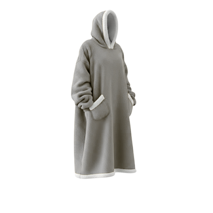 Oversized Bluza-Koc Flanelowa – Nosza Koc z Rękawami i Kapturem