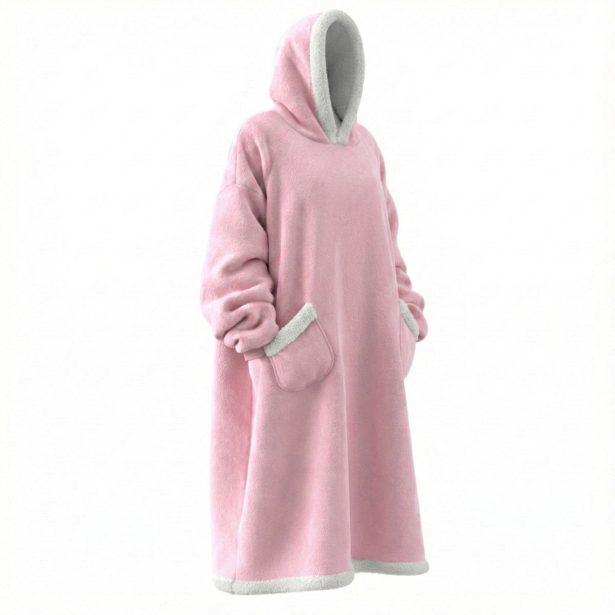 Oversized Bluza-Koc Flanelowa – Nosza Koc z Rękawami i Kapturem
